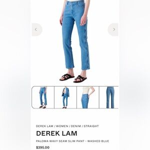 Derek Lam IO Crosby Paloma Wavy Medium Wash Denim Sz 26 NWT